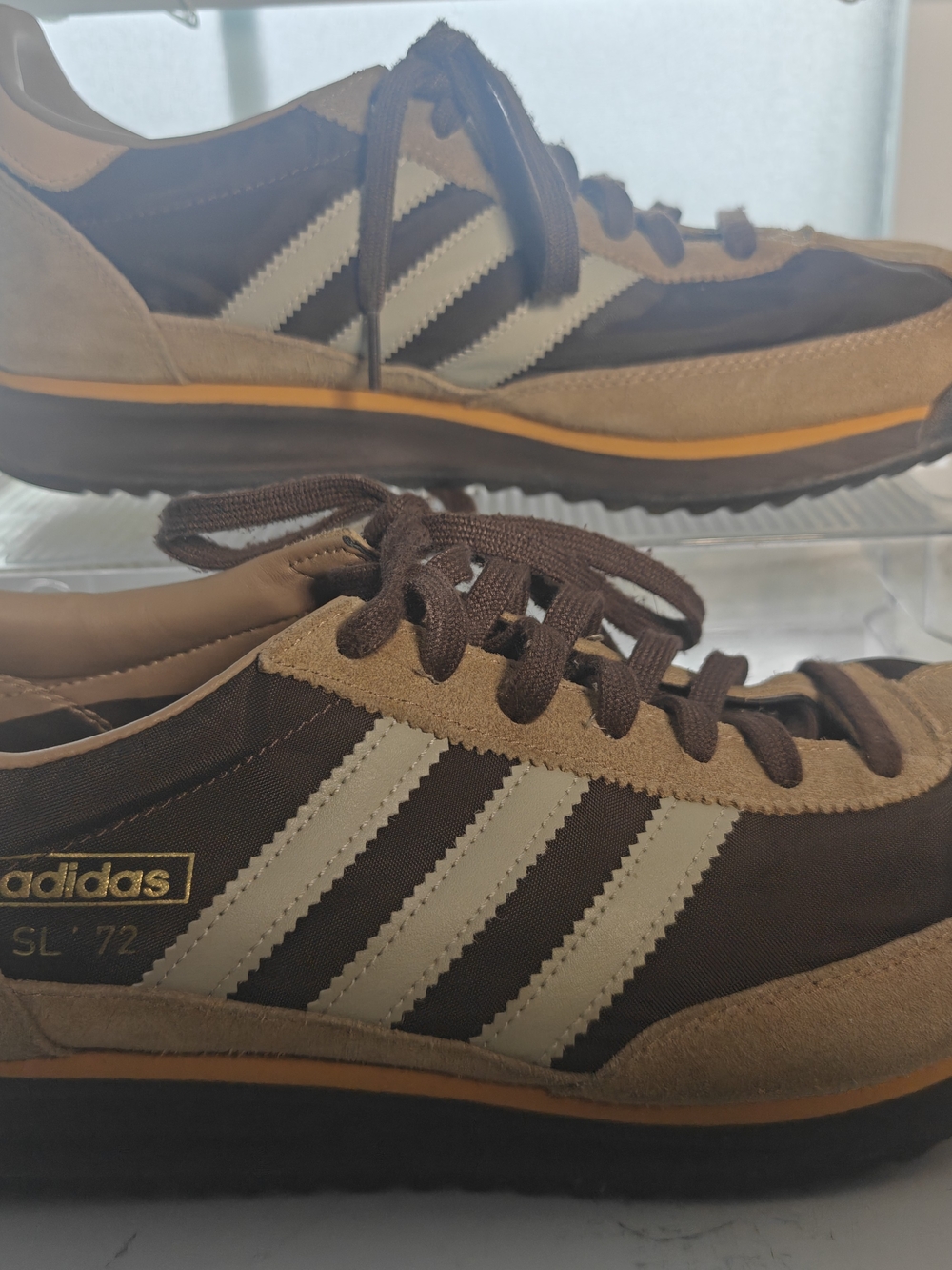 adidas Men’s Brown and Cream SL 72 Retro Sneaker - Picture 2 of 6